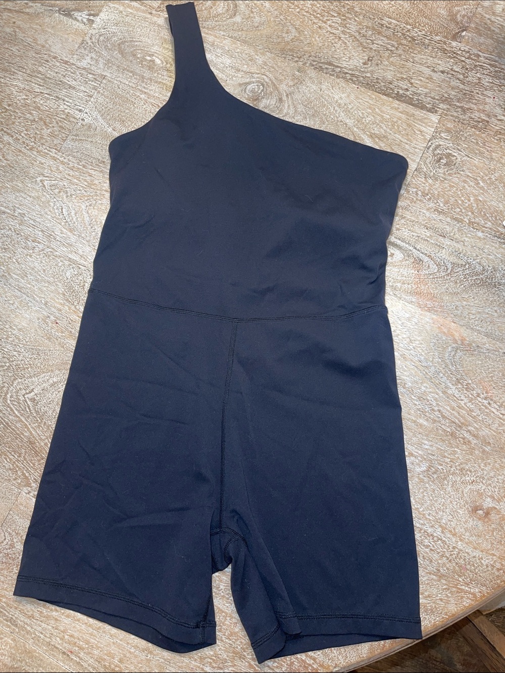 Crazy Yoga one shoulder black athletic romper small